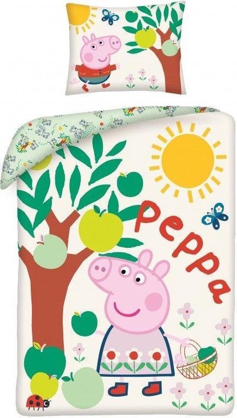 Peppa Pig dekbedovertrek Appelboom 140 x 200 cm katoen - Multicolor - 140 x 200 cm - 100% katoen