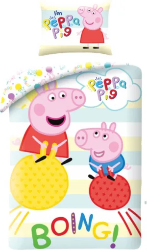 Peppa Pig dekbedovertrek Boing 140 x 200 cm katoen - Multicolor - 140 x 200 cm - 100% katoen