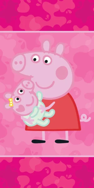 Peppa Pig handdoek roze 70 x 140 cm - Multicolor - 70 x 140 cm - 100% katoen