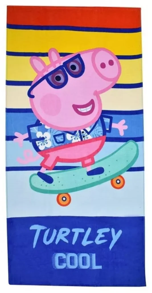 Peppa Pig handdoek skating 70 x 140 cm - Multicolor - 70 x 140 cm - 100% katoen