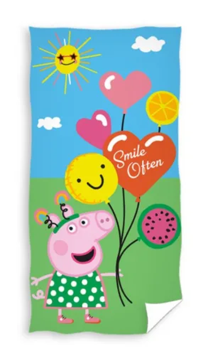 Peppa Pig strandlaken Balloons 70 x 140 cm - Multicolor - 70 x 140 cm - 100% katoen