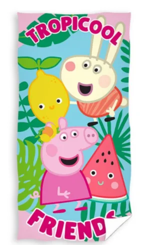 Peppa Pig strandlaken Tropical friend 70 x 140 cm - Multicolor - 70 x 140 cm - 100% Polyester