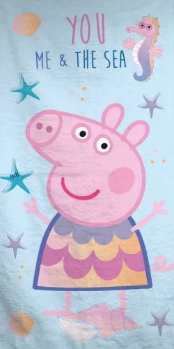 Peppa Pig strandlaken Sea 70 x 140 cm katoen - Blauw - 70 x 140 cm - 100% katoen