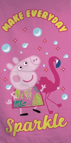 Peppa Pig strandlaken Sparkle 70 x 140 cm katoen - Roze - 70 x 140 cm - 100% katoen