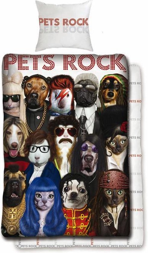 Pets Rock dekbedovertrek - Multicolor - 140 x 200 cm - 100% katoen