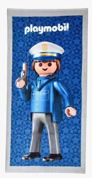 Playmobil handdoek politie 70 x 140 cm - Multicolor - 70 x 140 cm - 100% katoen