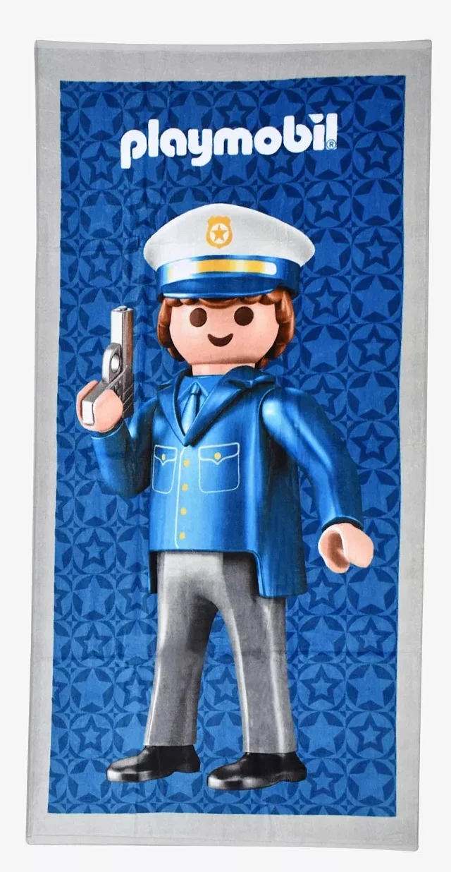 Playmobil handdoek politie 70 x 140 cm - Multicolor - 70 x 140 cm - 100% katoen