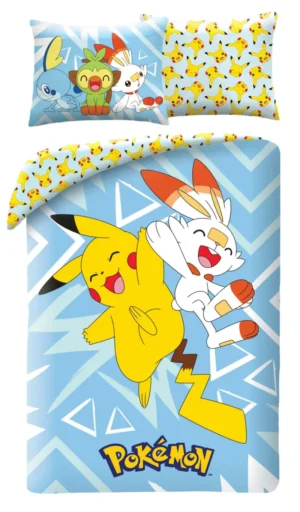 Pokemon dekbedovertrek Blue triangles 140 x 200 cm - Blauw, Lichtblauw - 140 x 200 cm - 100% Polyester