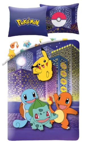 Pokemon dekbedovertrek City 140 x 200 cm - Blauw - 140 x 200 cm - 100% Polyester