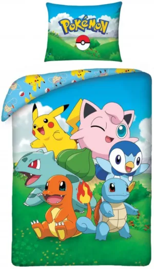 Pokemon dekbedovertrek Family 140 x 200 cm - Blauw - 140 x 200 cm - 100% katoen