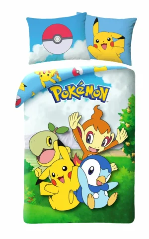 Pokemon dekbedovertrek Piplup - Blauw - 140 x 200 cm - 100% katoen