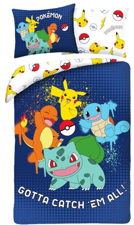 Pokemon dekbedovertrek 140 x 200 cm - Blauw - 140 x 200 cm - 100% Polyester
