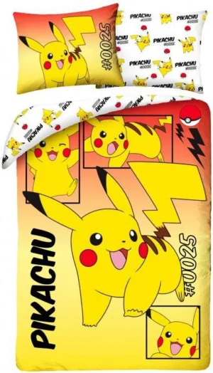 Pokemon dekbedovertrek 140 x 200 cm - Geel - 140 x 200 cm - 100% katoen