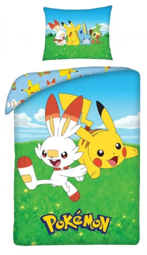 Pokemon dekbedovertrek Field 140 x 200 cm - Blauw - 140 x 200 cm - 100% katoen