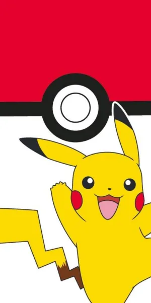 Pokemon strandlaken Pikachu 70 x 140 cm rood/wit katoen - Multicolor - 70 x 140 cm - 100% katoen