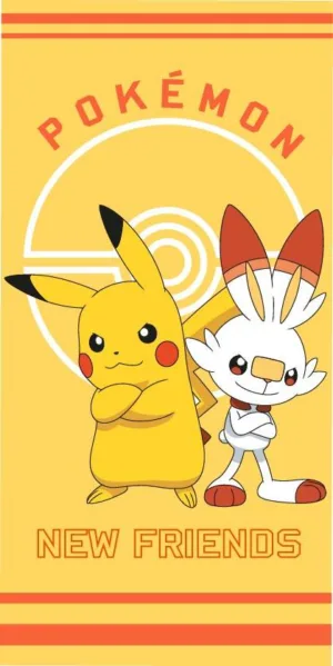 Pokemon strandlaken katoen 70 x 140 cm geel - Multicolor - 70 x 140 cm - 100% katoen