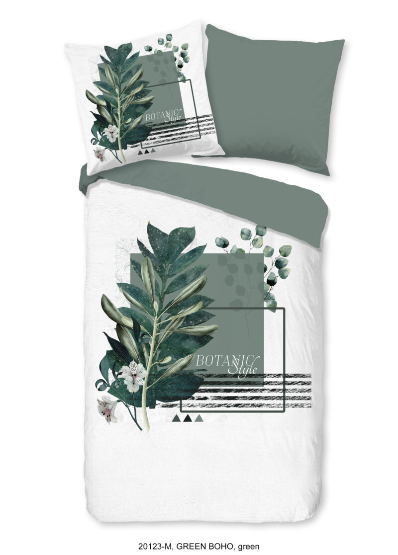 Pure dekbedovertrek "" - Groen - 135 x 200 cm - 100% Polyester