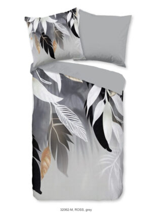 Pure dekbedovertrek bladeren - Grijs - 135 x 200 cm - 100% Polyester