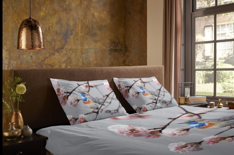 100% Polyester dekbedset blauwborst vogel van Pure in 135 x 200 cm