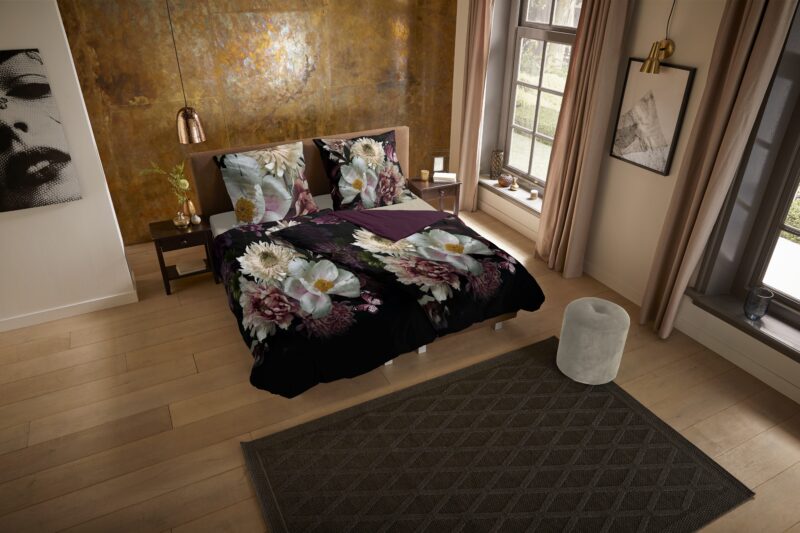 Bloemen overtrek van Pure, 135 x 200 cm, kussensloop 80 x 80 cm