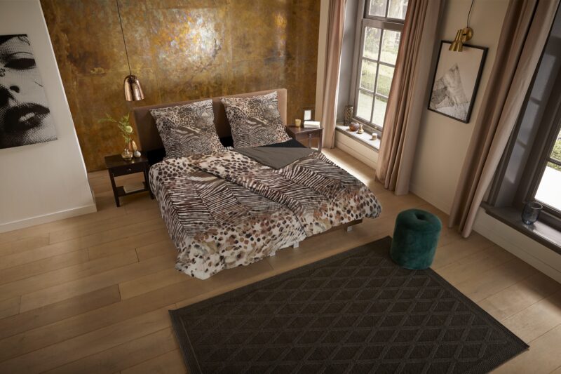 Dierenprint overtrek van Pure, 135 x 200 cm, kussensloop 80 x 80 cm
