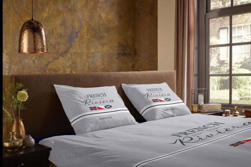 100% Polyester dekbedset landelijkestijl met streepjes van Pure in 135 x 200 cm