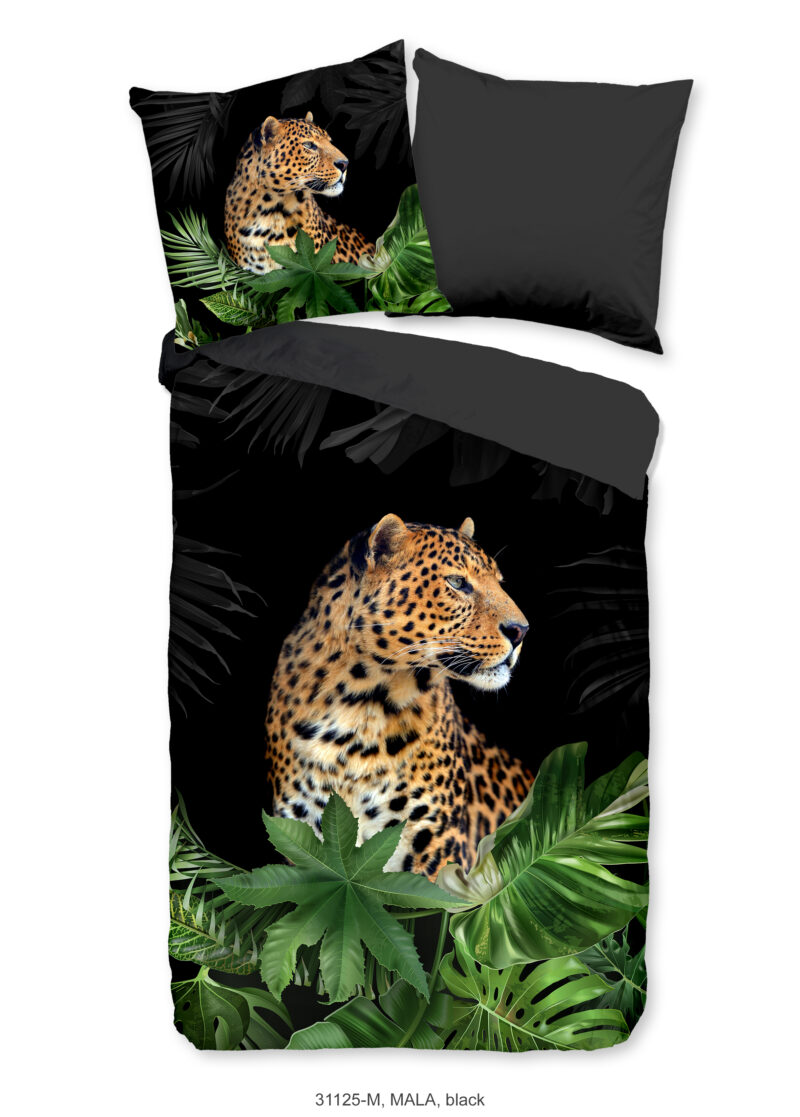 Pure dekbedovertrek luipaard - Zwart - 135 x 200 cm - 100% Polyester - kussensloop 80 x 80 cm