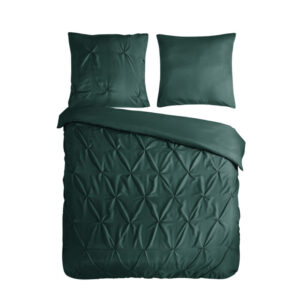 Pure dekbedovertrek luxe stiksel plooien - Groen - 200 x 200/220 cm - 100% Polyester