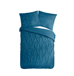 Pure dekbedovertrek luxe stiksel plooien - Petrol - 140 x 200/220 cm - 100% Polyester