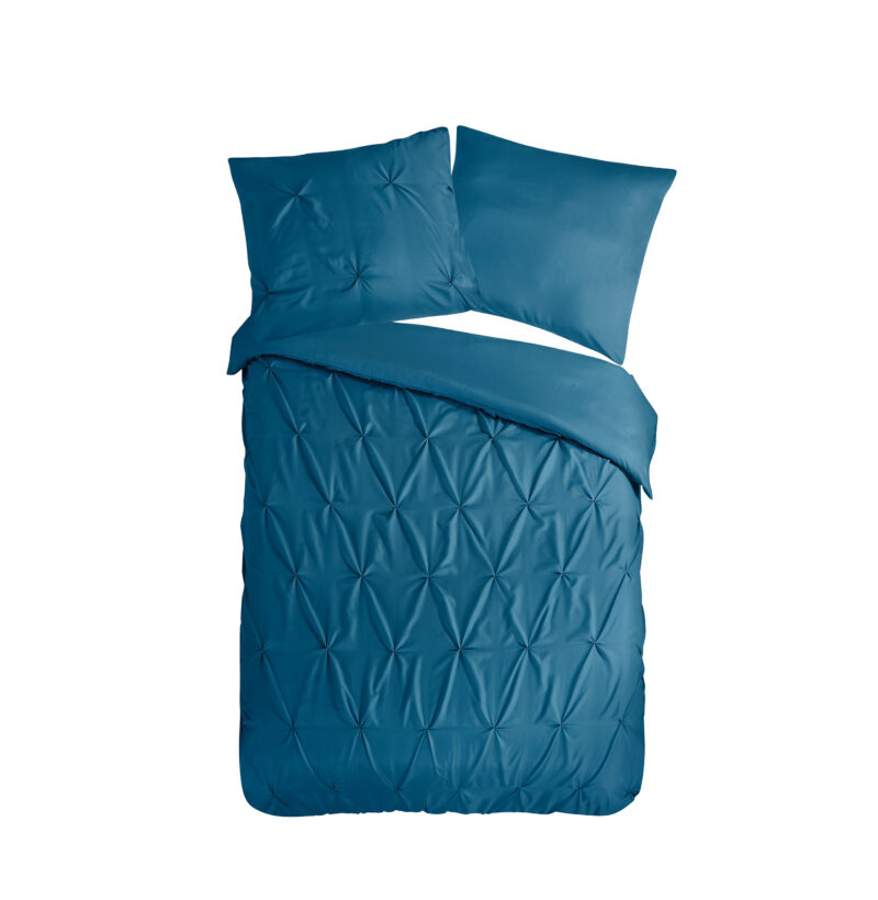 Pure dekbedovertrek luxe stiksel plooien - Petrol - 140 x 200/220 cm - 100% Polyester