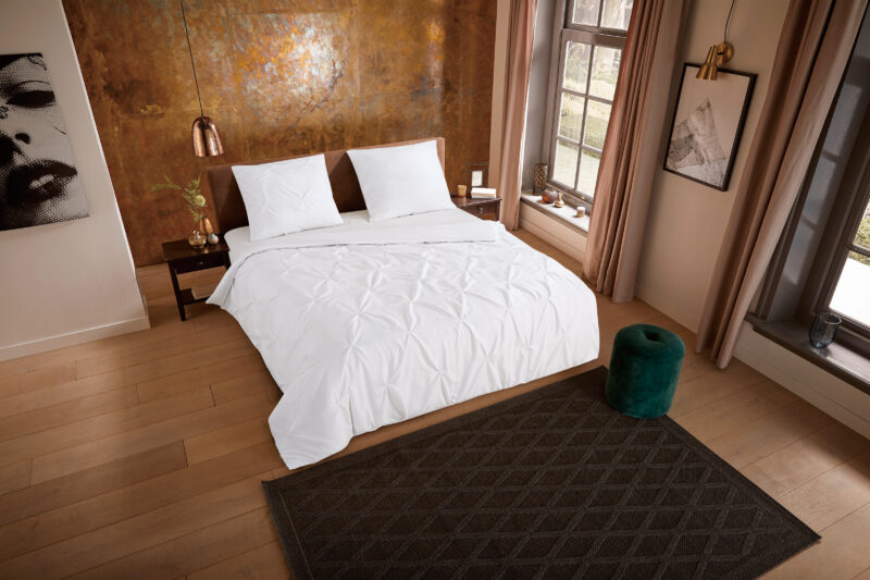 Luxe stiksel plooien overtrek van Pure, 140 x 200/220 cm, kussensloop 60 x 70 cm