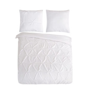 Pure dekbedovertrek luxe stiksel plooien - Wit - 200 x 200/220 cm - 100% Polyester