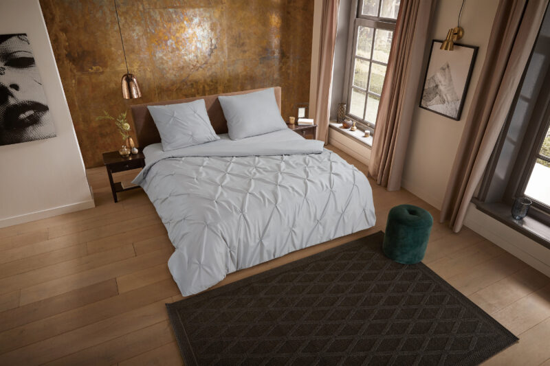 Luxe stiksel plooien overtrek van Pure, 200 x 200/220 cm, kussensloop 60 x 70 cm - kussensloop 60 x 70 cm