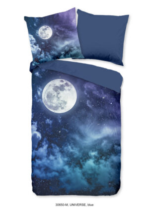 Pure dekbedovertrek maan met sterrenhemel - Multicolor - 135 x 200 cm - 100% Polyester