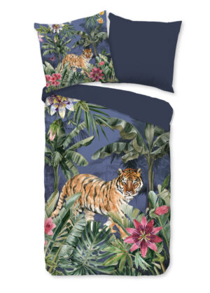 Pure dekbedovertrek tijger in de jungle - Multicolor - 135 x 200 cm - 100% Polyester