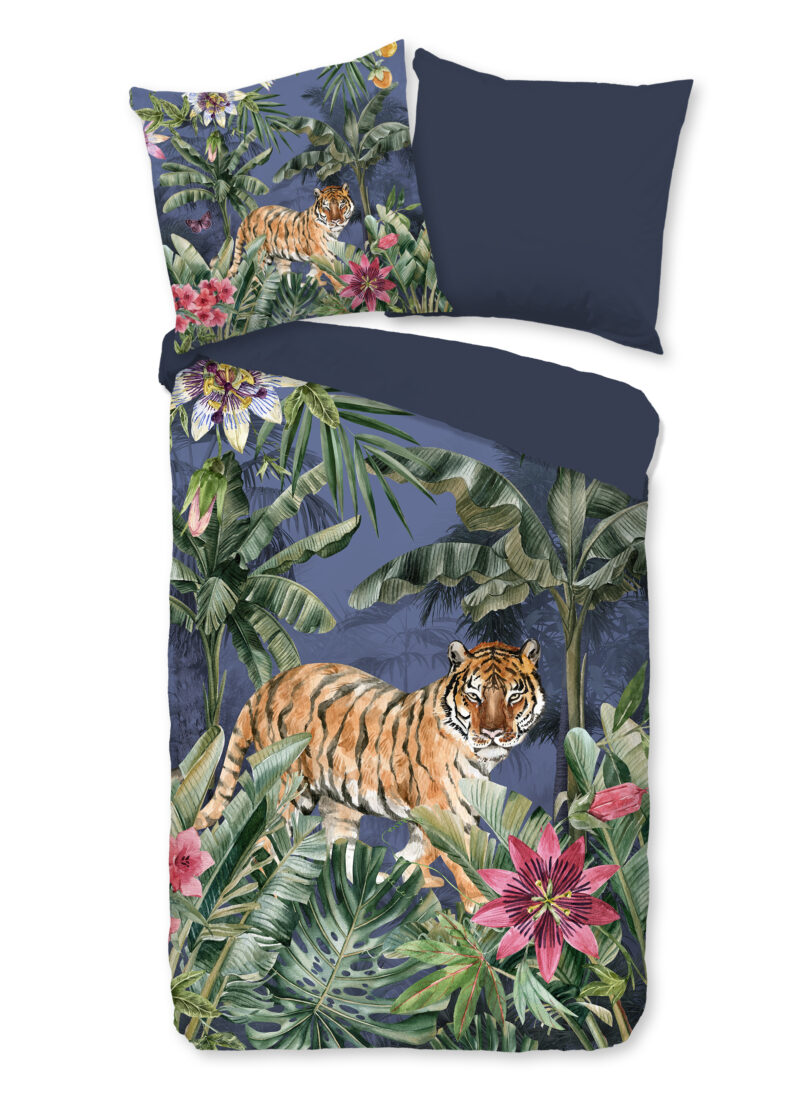 Pure dekbedovertrek tijger in de jungle - Multicolor - 135 x 200 cm - 100% Polyester