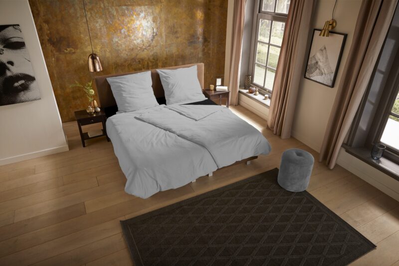Overtrek van Pure, 135 x 200 cm, kussensloop 80 x 80 cm - Grijs