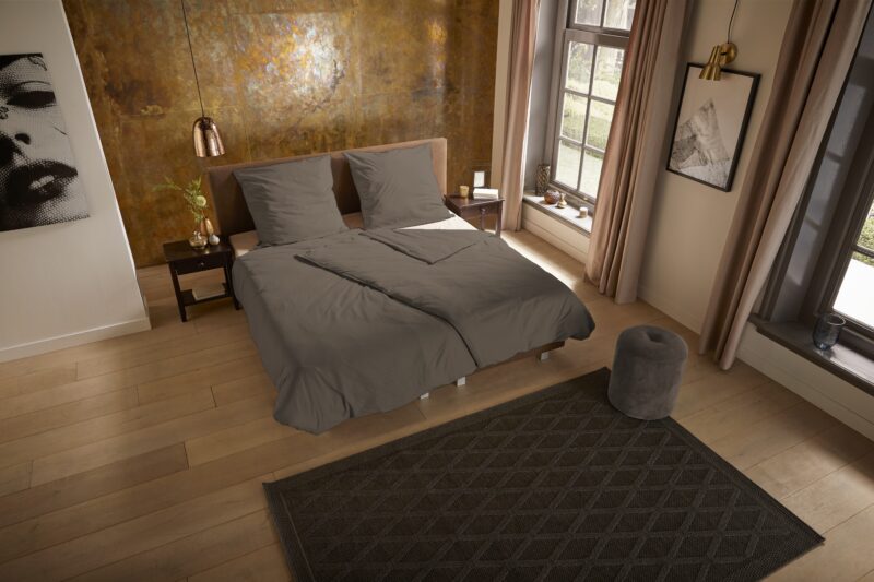 Overtrek van Pure, 135 x 200 cm, kussensloop 80 x 80 cm - Taupe