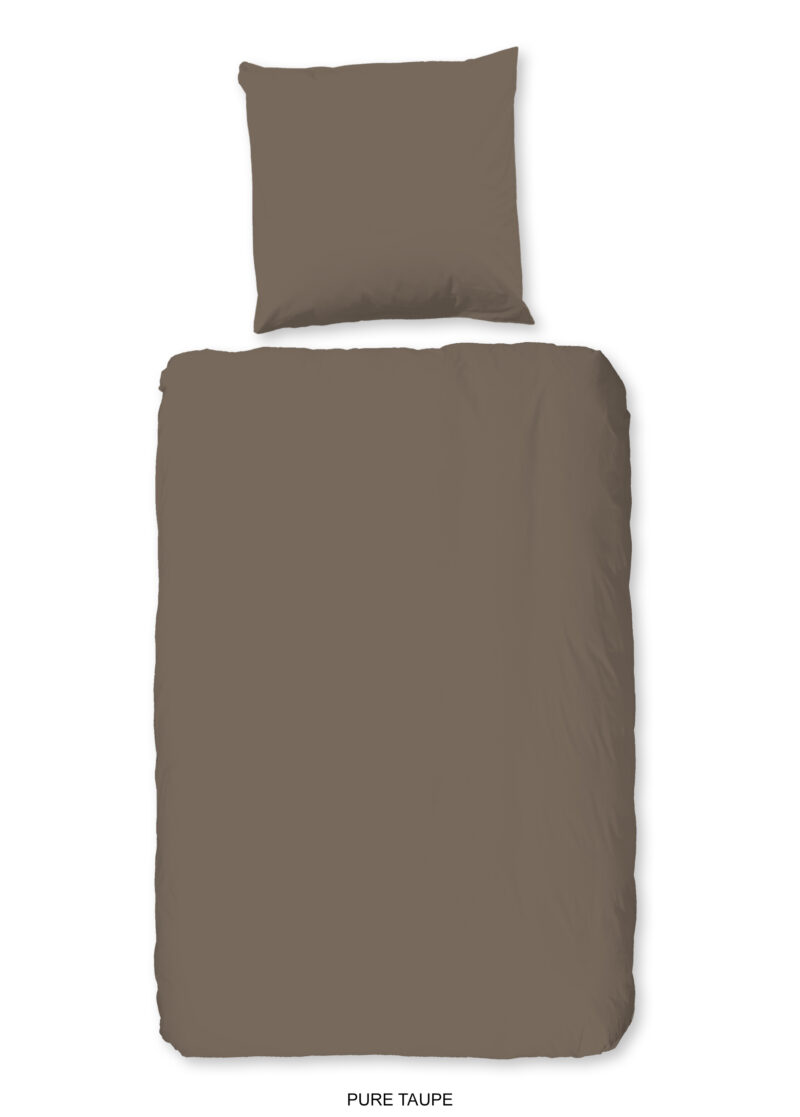 Pure dekbedovertrek - Taupe - 135 x 200 cm - 100% Polyester