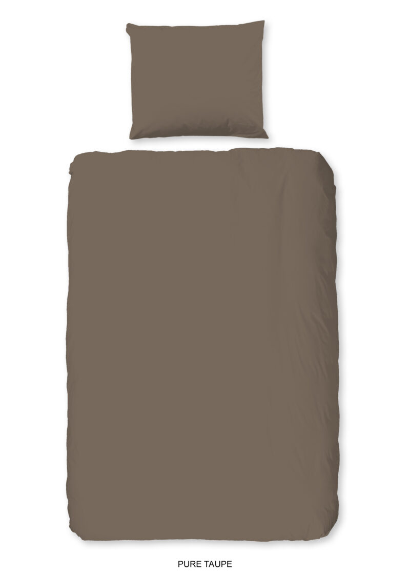 Pure dekbedovertrek - Taupe - 140 x 200/220 cm - 100% Polyester