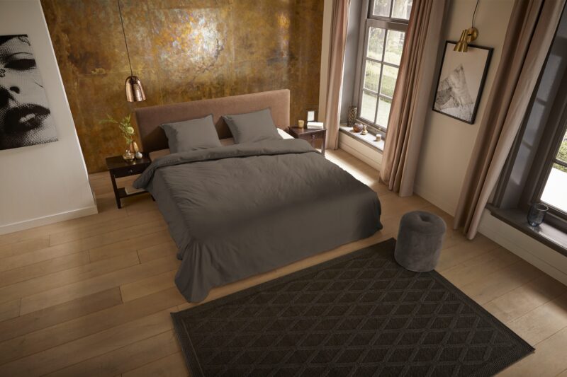 Overtrek van Pure, 200 x 200/220 cm, kussensloop 60 x 70 cm - Taupe