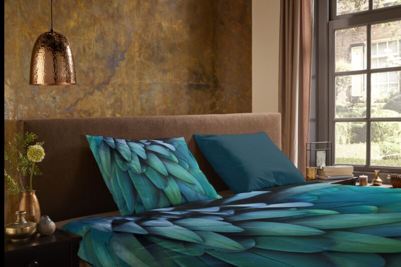 100% Polyester dekbedset veren van Pure in 135 x 200 cm - Petrol