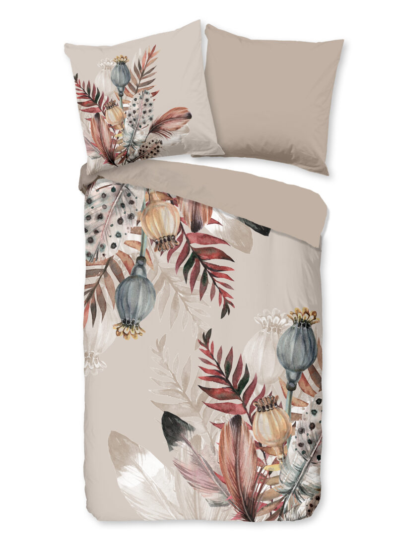 Pure dekbedovertrek veren - Taupe - 135 x 200 cm - 100% Polyester