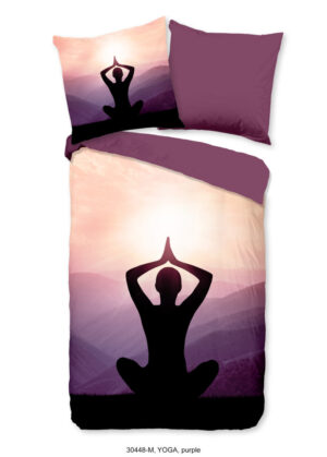 Pure dekbedovertrek yoga / buddha - Paars - 135 x 200 cm - 100% Polyester