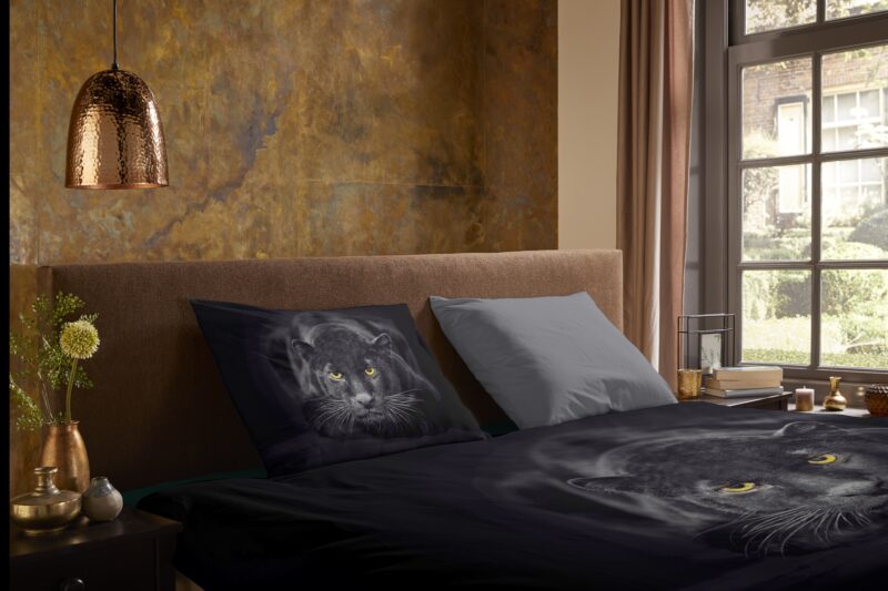 100% Polyester dekbedset zwarte panter van Pure in 135 x 200 cm