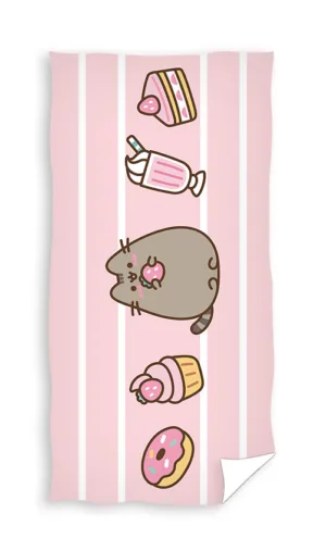 Pusheen strandlaken cake and donuts 70x140cm - Roze - 70 x 140 cm - 100% Polyester