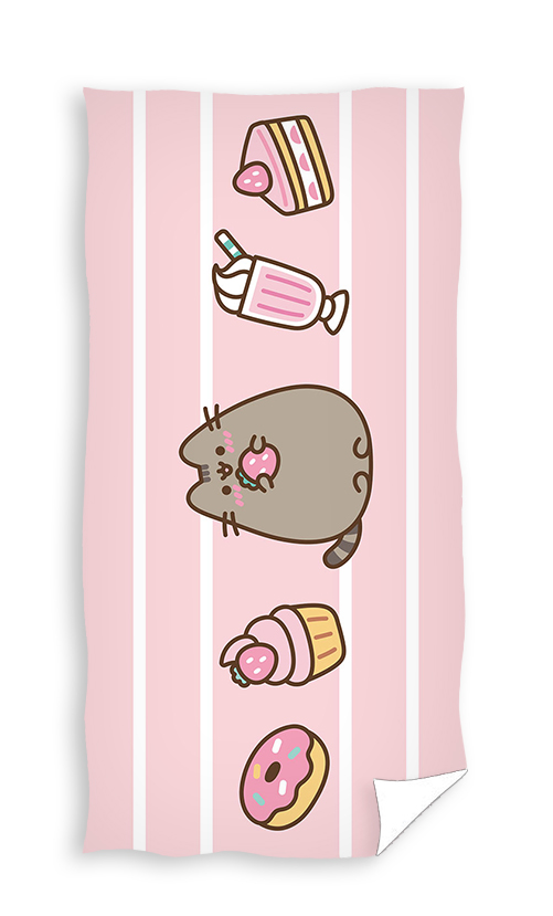 Pusheen strandlaken cake and donuts 70x140cm - Roze - 70 x 140 cm - 100% Polyester