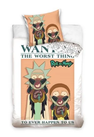 Rick & Morty dekbedovertrek Wanted 140 x 200 cm - Zwart - 140 x 200 cm - 100% katoen