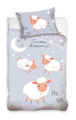 Schapen BABY - Sweet Home dekbedovertrek - Blauw - 90 x 120 cm - Katoen