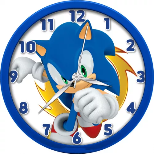 Sonic klok 25 cm - Blauw - Kunststof